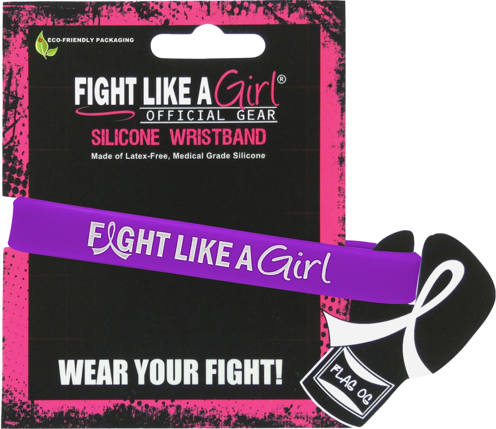 Fight Like a Girl Hybrid Silicone Wristband - Purple