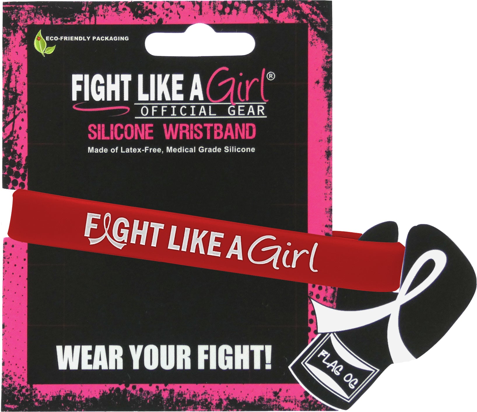 Fight Like a Girl Hybrid Silicone Wristband - Red