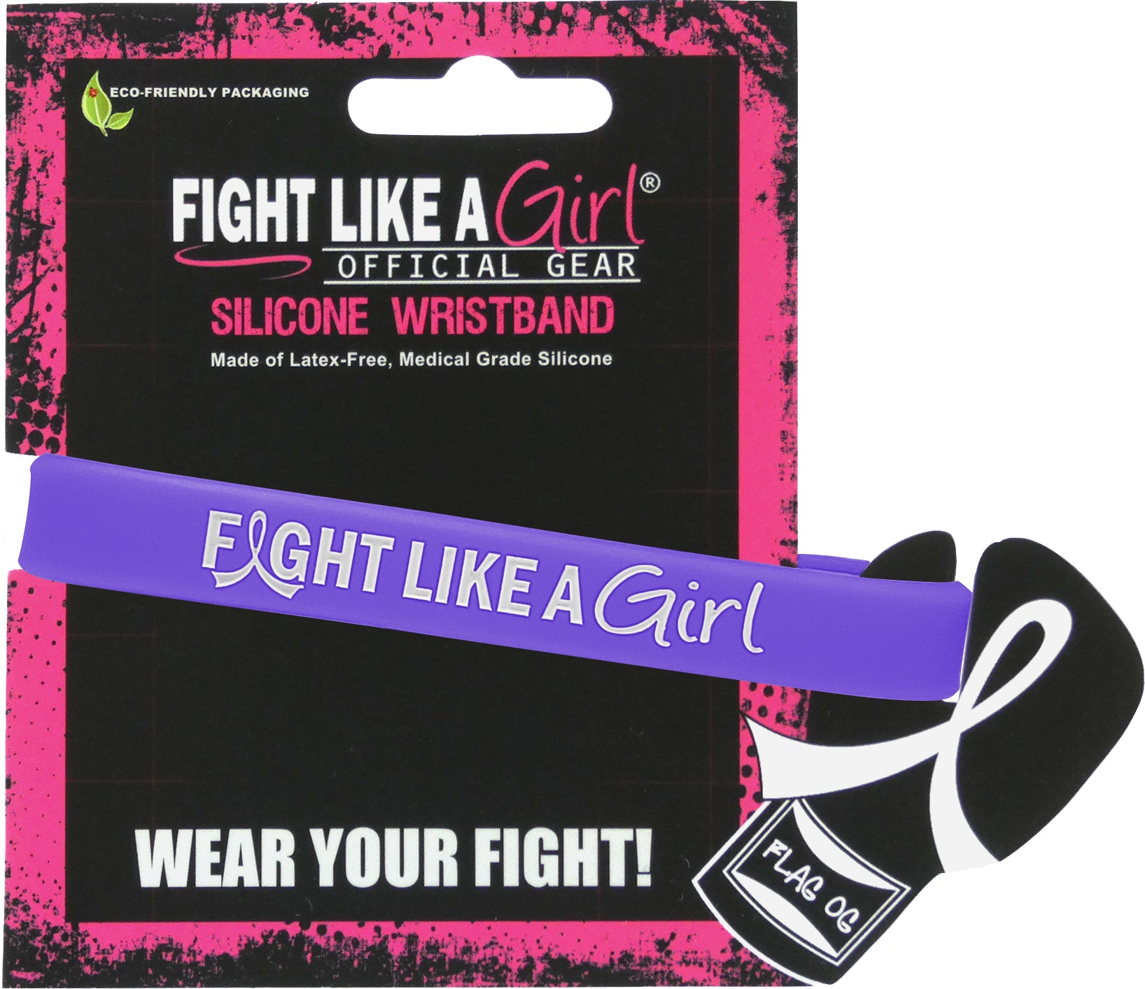 Fight Like a Girl Hybrid Silicone Wristband - Violet