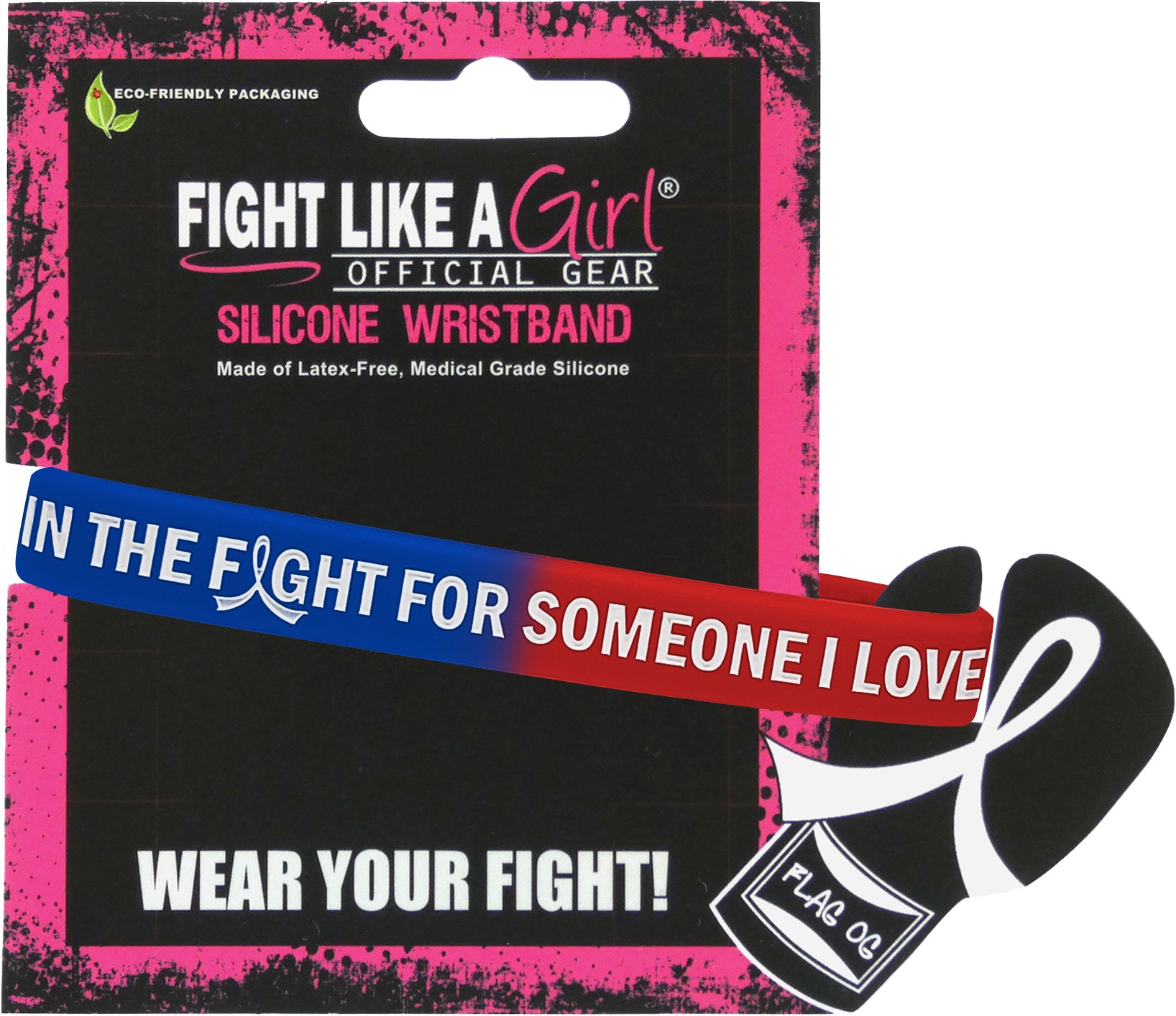 In the Fight for Someone I Love Silicone Wristband - Blue/Red