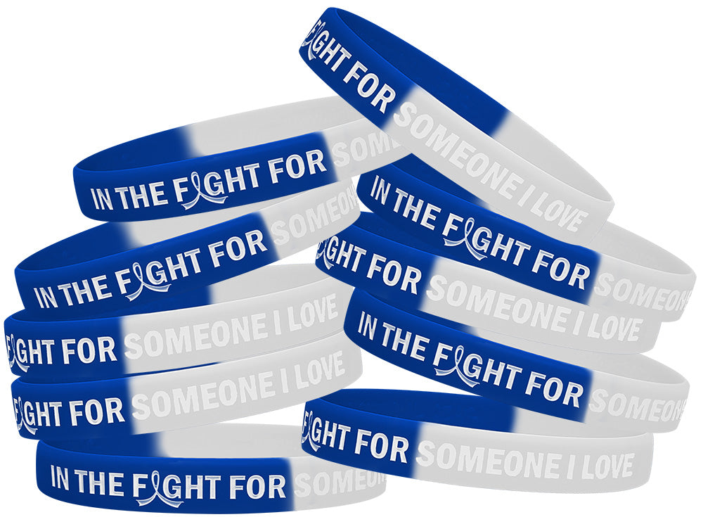 In the Fight for Someone I Love Silicone Wristband - Blue/White