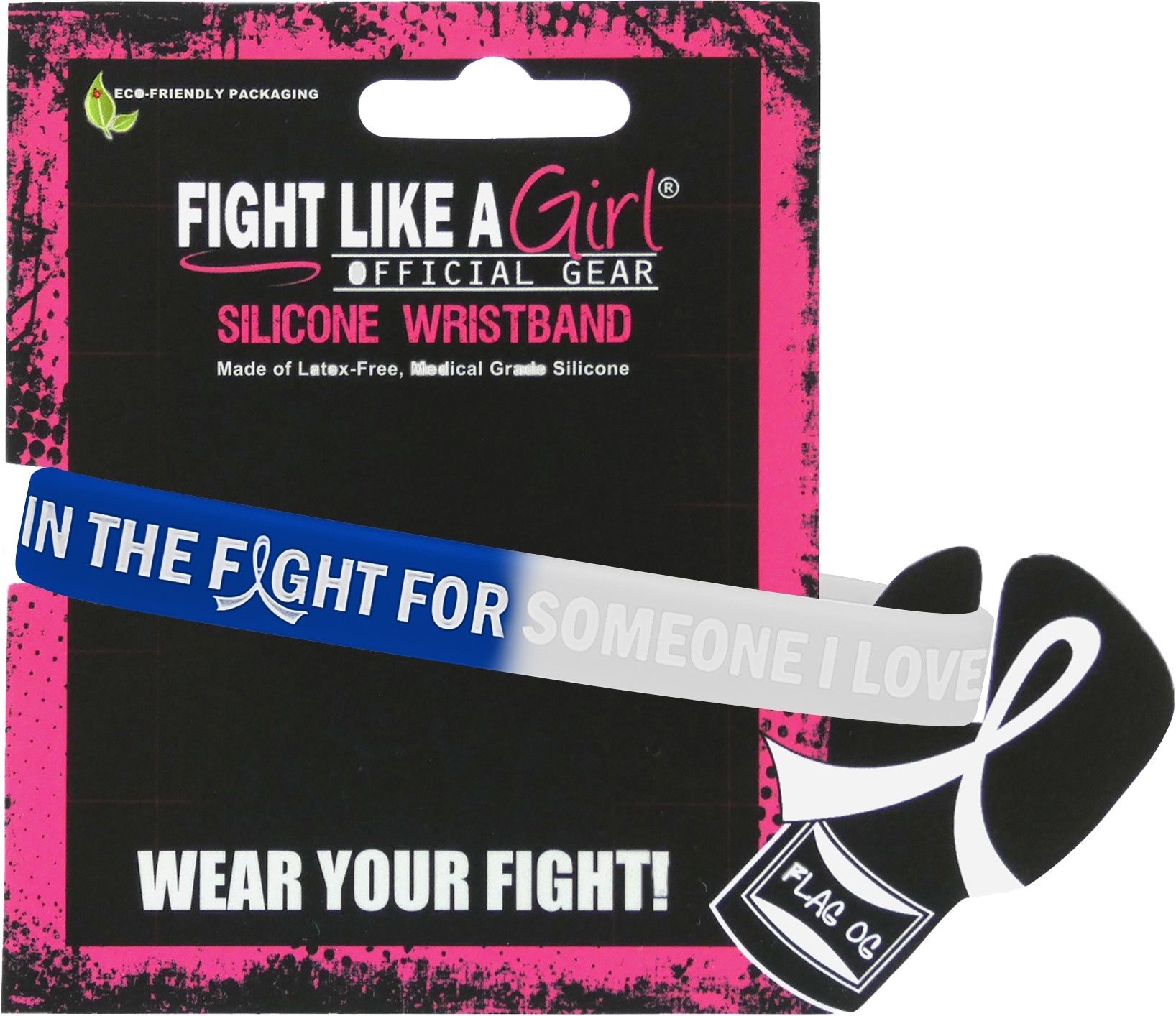 In the Fight for Someone I Love Silicone Wristband - Blue/White