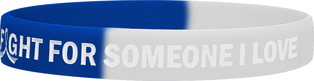 In the Fight for Someone I Love Silicone Wristband - Blue/White