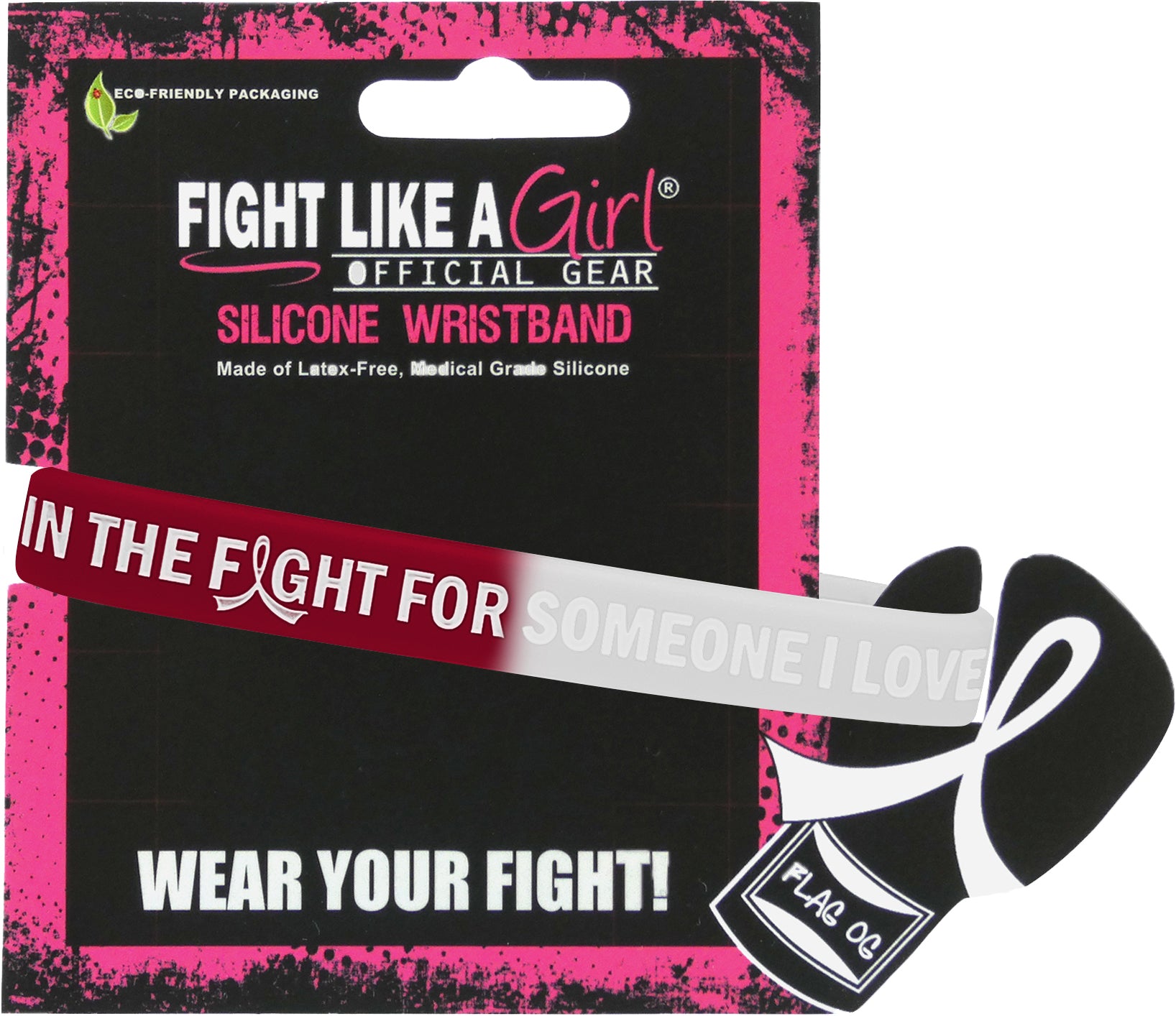 In the Fight for Someone I Love Silicone Wristband - Burgundy/White