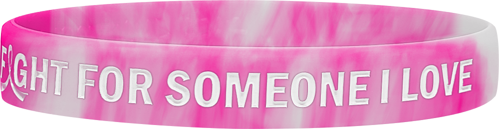 In the Fight for Someone I Love Silicone Wristband - Pink & White Swirl
