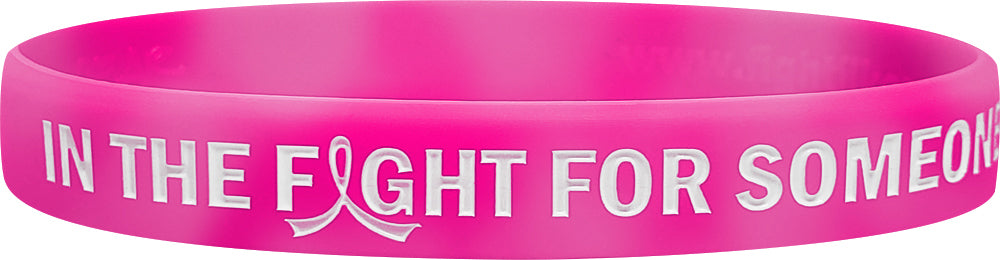 In the Fight for Someone I Love Silicone Wristband - Pink Swirl