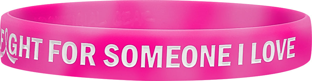 In the Fight for Someone I Love Silicone Wristband - Pink Swirl