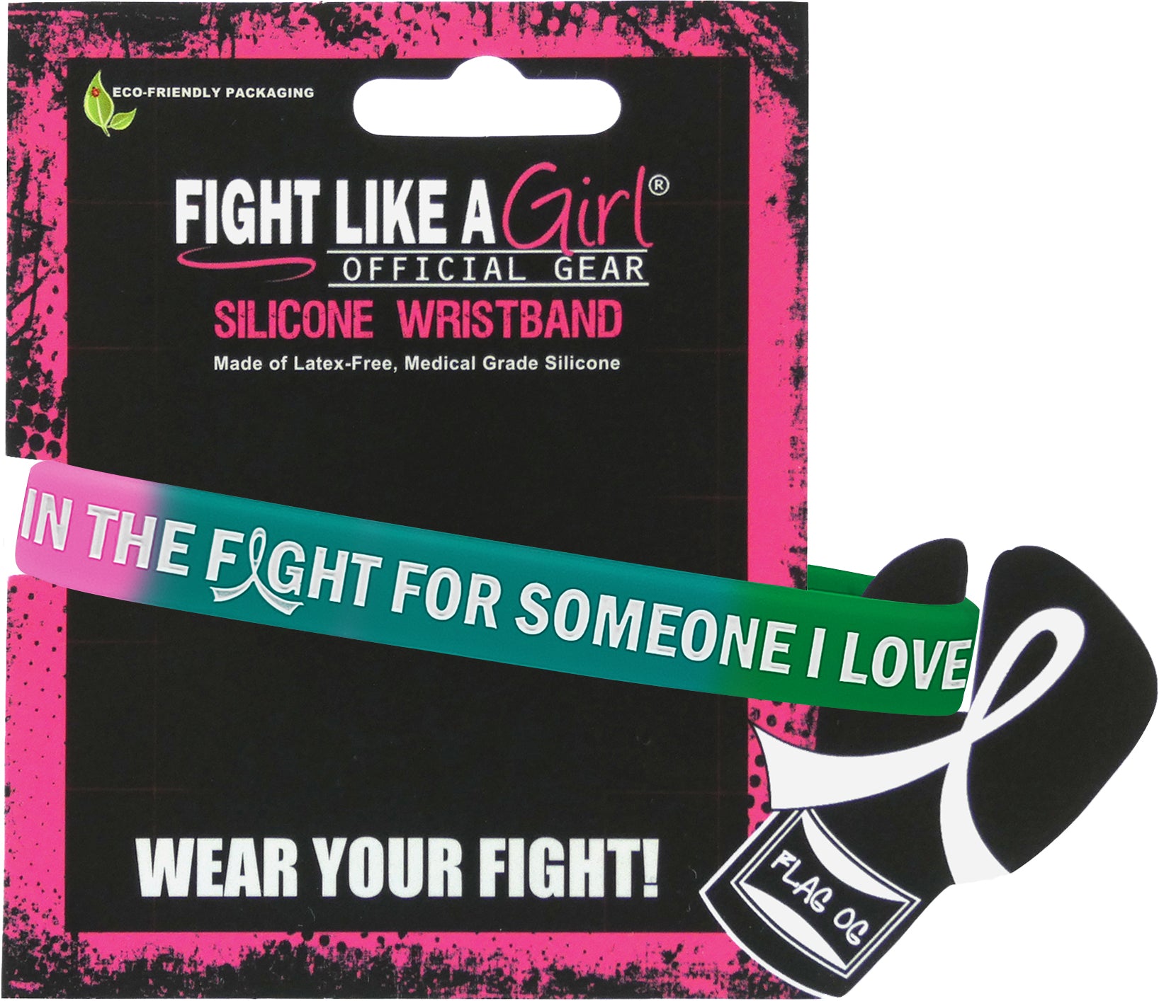 In the Fight for Someone I Love Silicone Wristband - Pink/Teal/Green