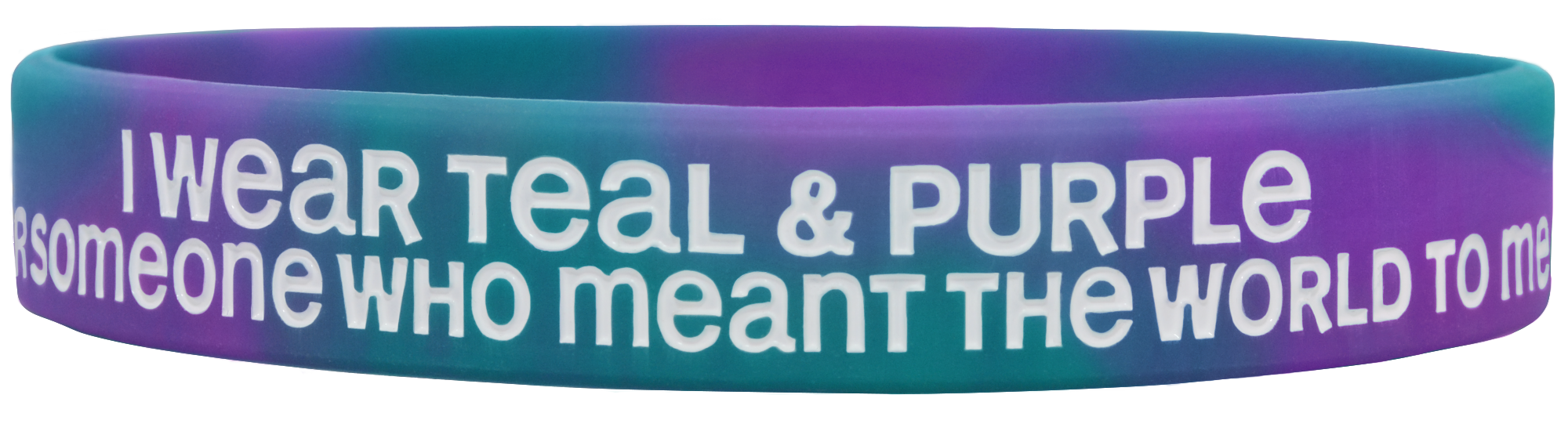 Meant the World to Me Silicone Wristband - Teal/Purple Swirl