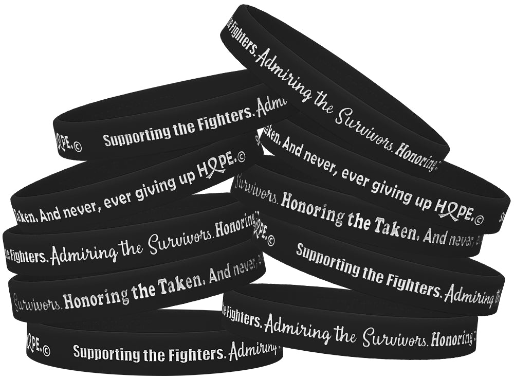 Supporting Admiring Honoring Silicone Wristband - Black
