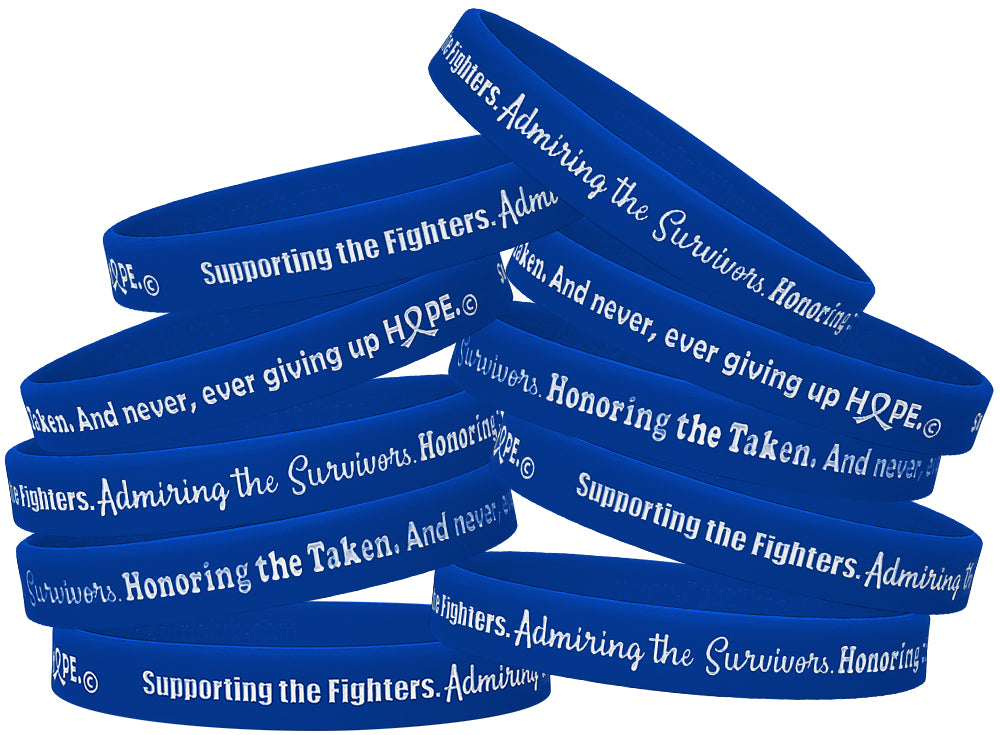 Supporting Admiring Honoring Silicone Wristband - Blue