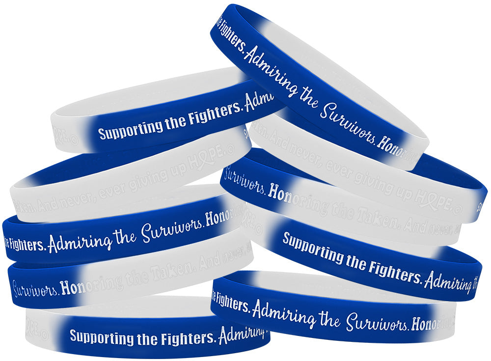 Supporting Admiring Honoring Silicone Wristband - Blue/White