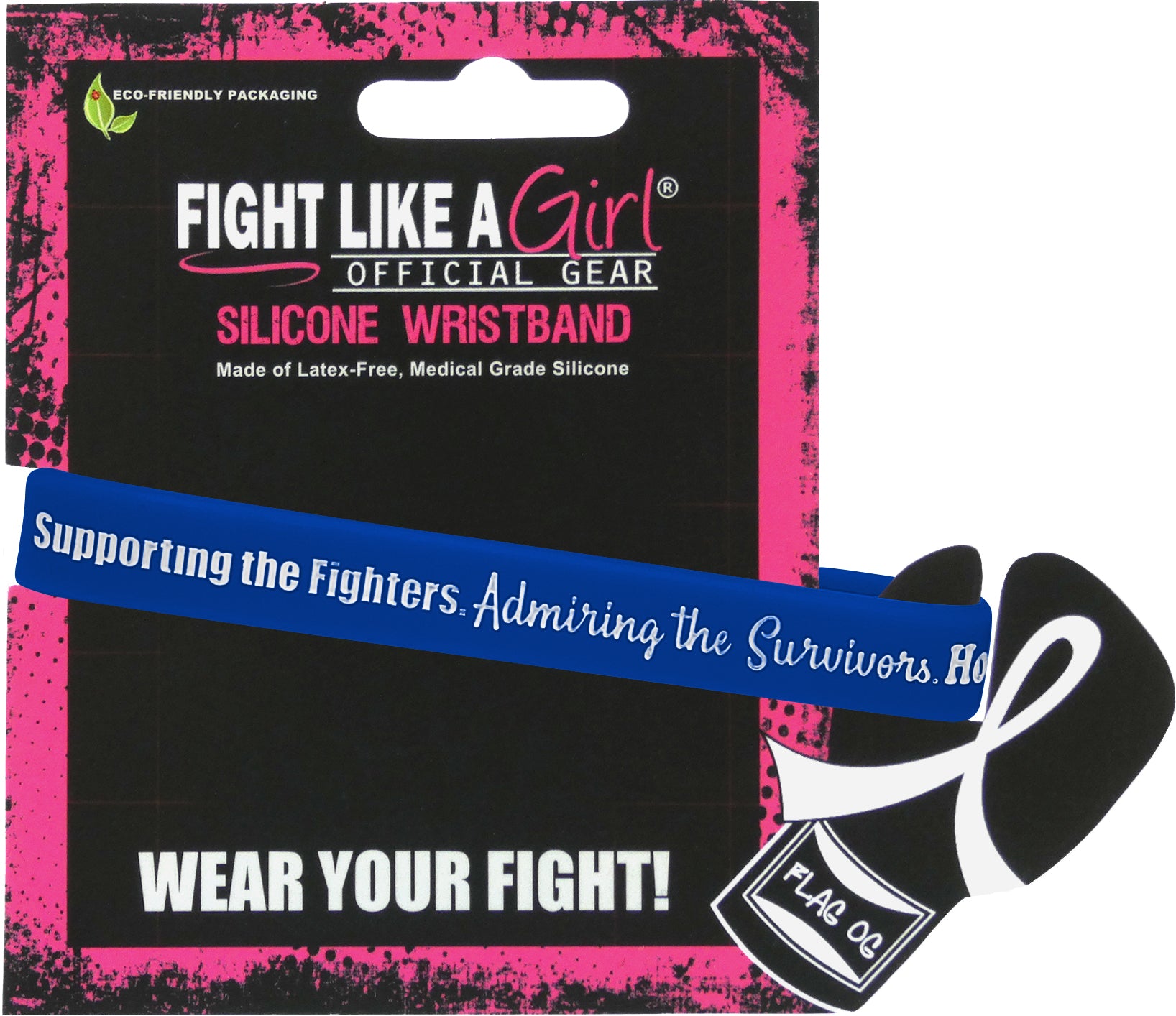 Supporting Admiring Honoring Silicone Wristband - Blue