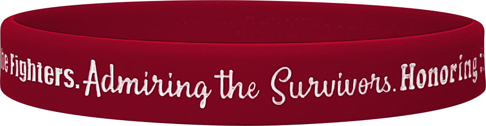 Supporting Admiring Honoring Silicone Wristband - Burgundy