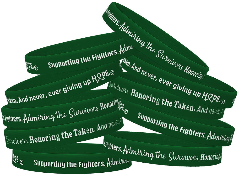 Supporting Admiring Honoring Silicone Wristband - Emerald Green