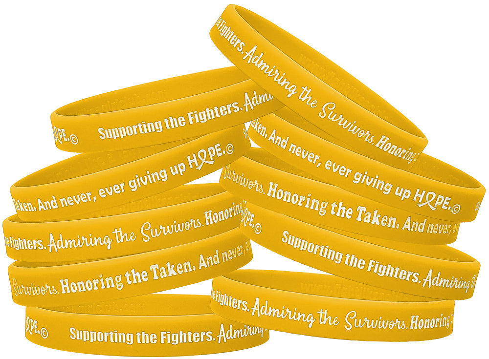 Supporting Admiring Honoring Silicone Wristband - Gold