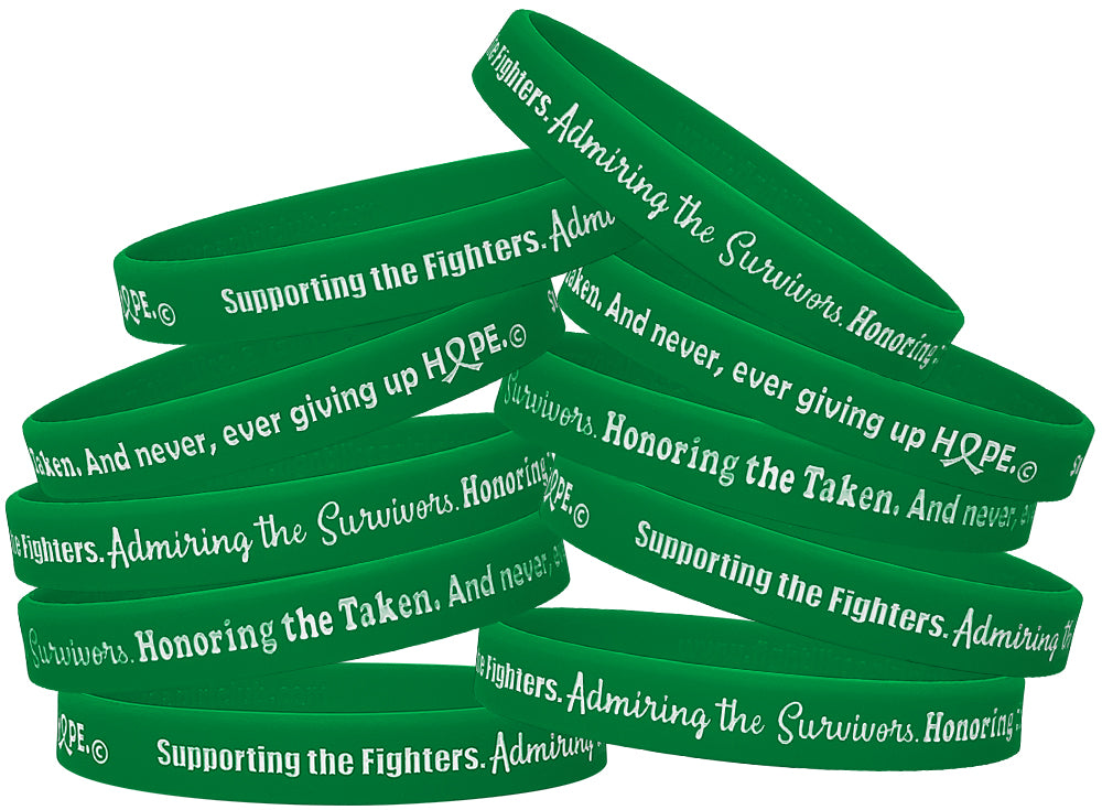 Supporting Admiring Honoring Silicone Wristband - Green