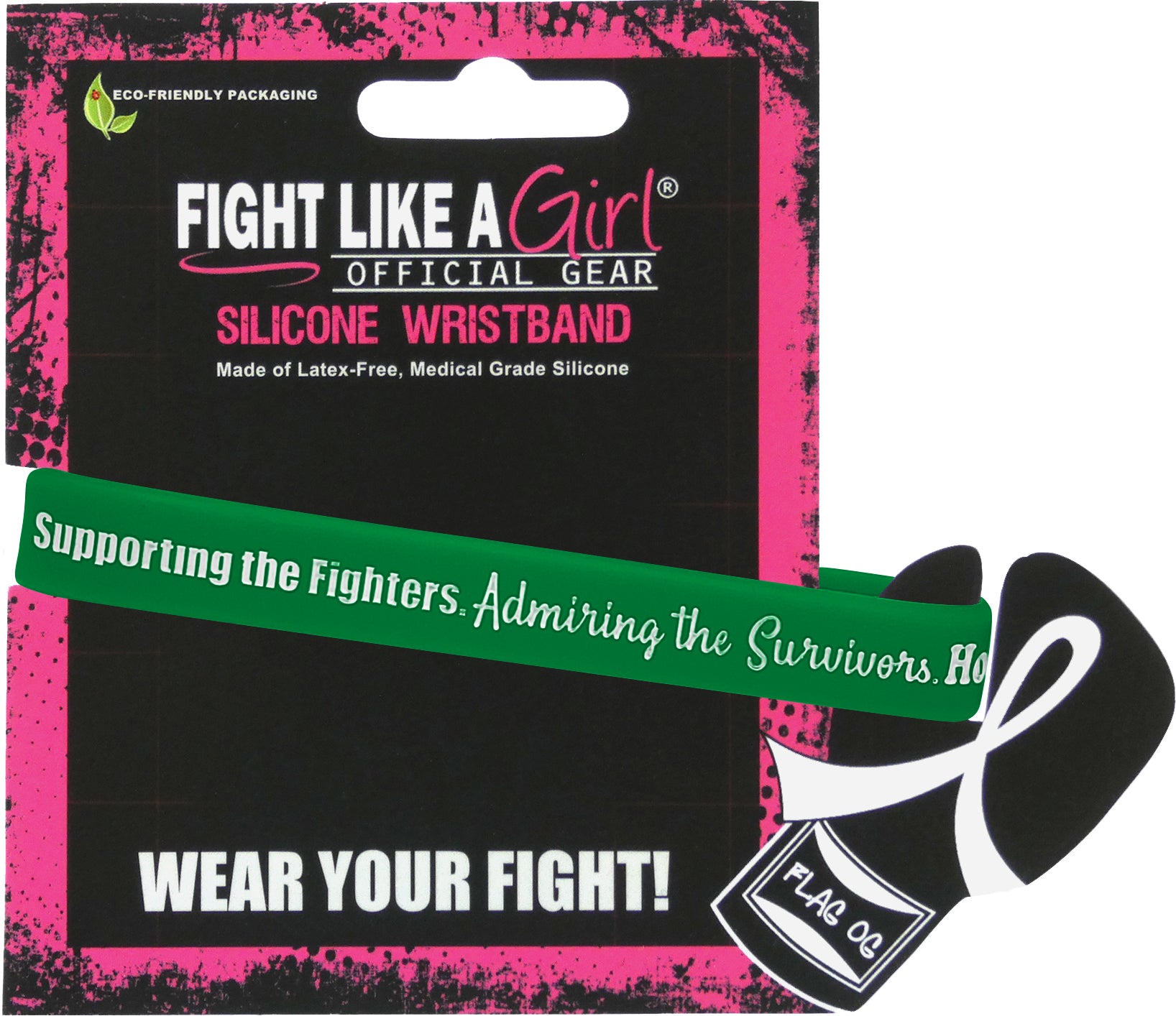 Supporting Admiring Honoring Silicone Wristband - Green