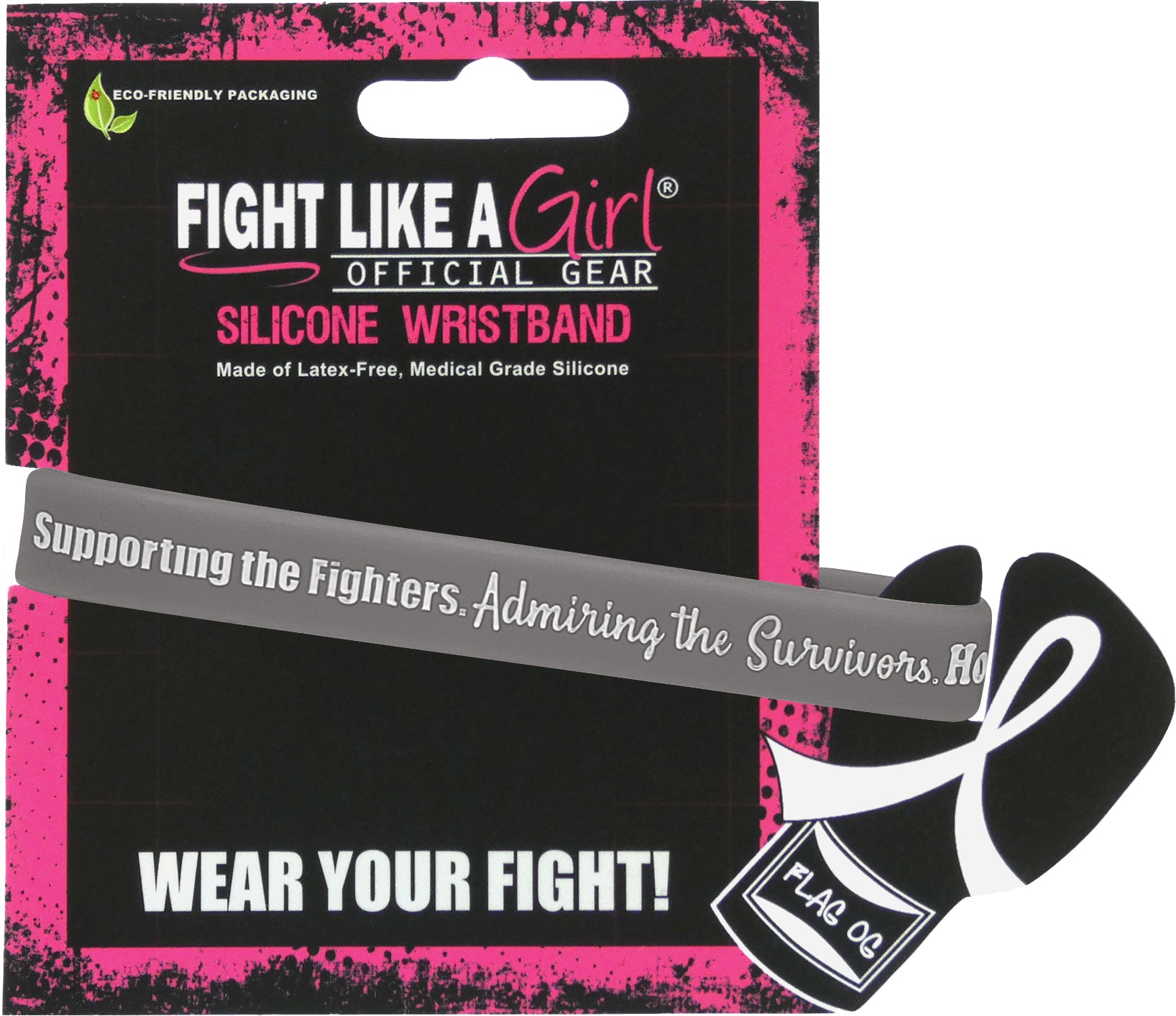 Supporting Admiring Honoring Silicone Wristband - Grey