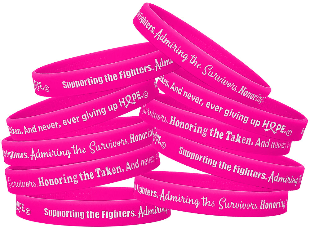 Supporting Admiring Honoring Silicone Wristband - Hot Pink