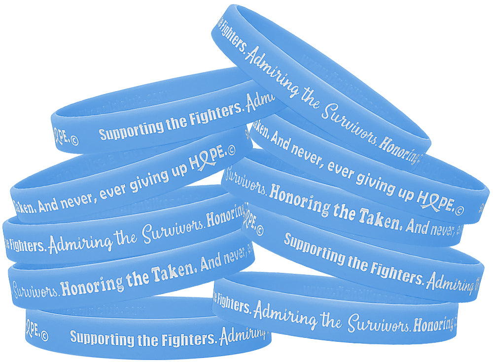 Supporting Admiring Honoring Silicone Wristband - Light Blue
