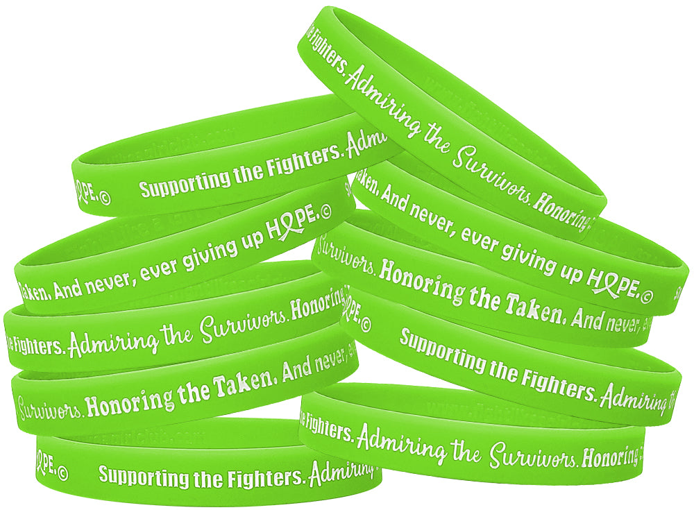 Supporting Admiring Honoring Silicone Wristband - Lime Green