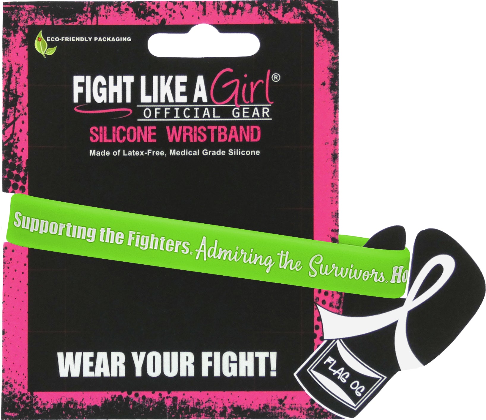 Supporting Admiring Honoring Silicone Wristband - Lime Green