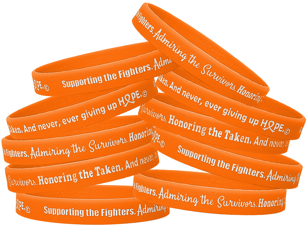 Supporting Admiring Honoring Silicone Wristband - Orange