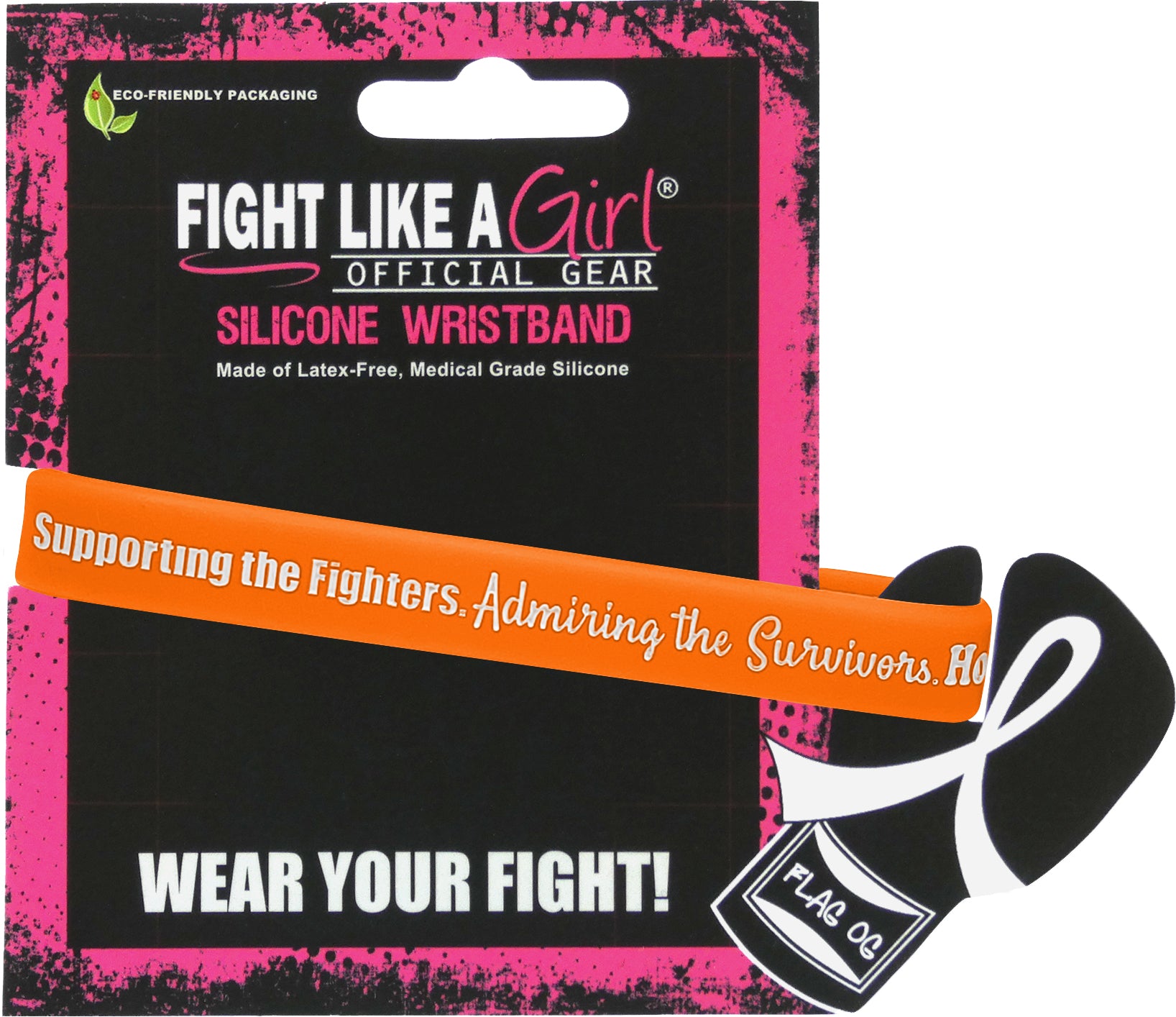 Supporting Admiring Honoring Silicone Wristband - Orange