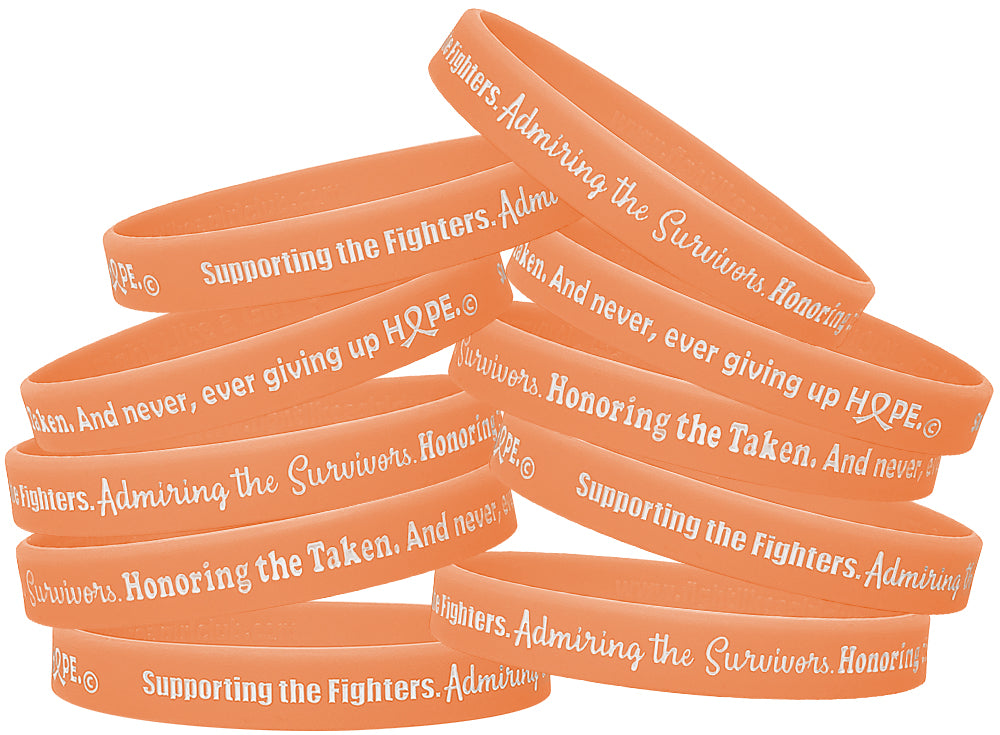 Supporting Admiring Honoring Silicone Wristband - Peach