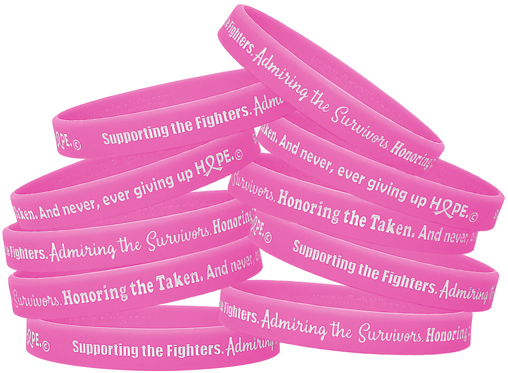 Supporting Admiring Honoring Silicone Wristband - Pink