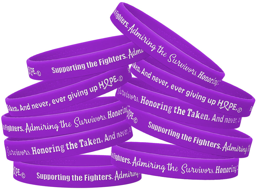 Supporting Admiring Honoring Silicone Wristband - Purple