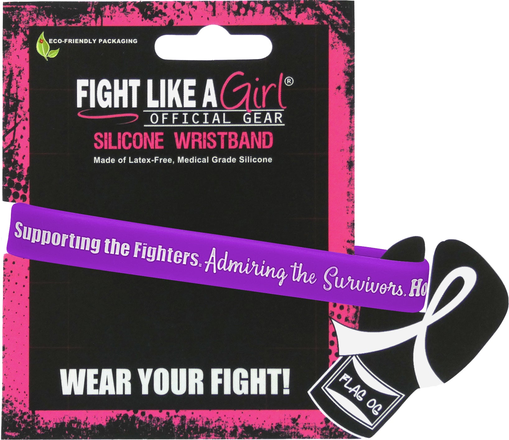Supporting Admiring Honoring Silicone Wristband - Purple