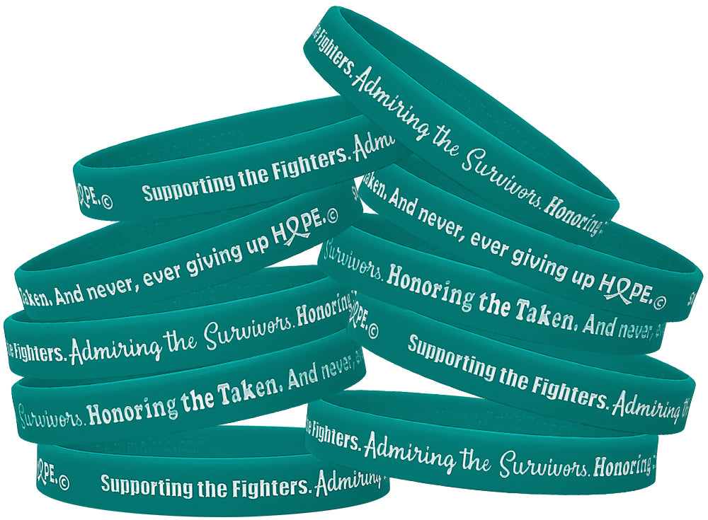 Supporting Admiring Honoring Silicone Wristband - Teal
