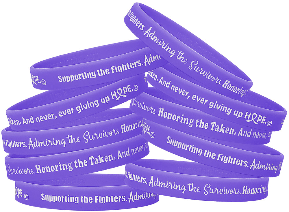 Supporting Admiring Honoring Silicone Wristband - Violet