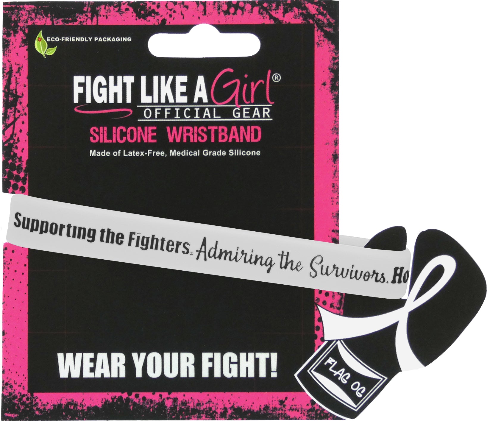Supporting Admiring Honoring Silicone Wristband - White
