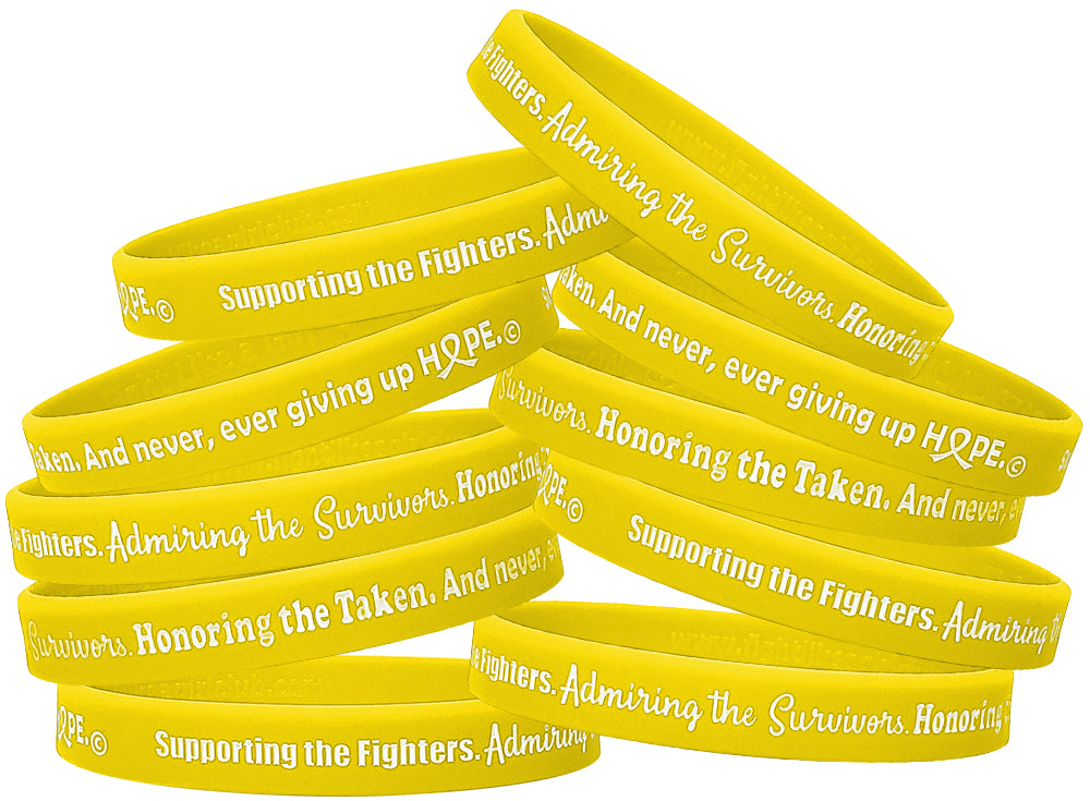 Supporting Admiring Honoring Silicone Wristband - Yellow