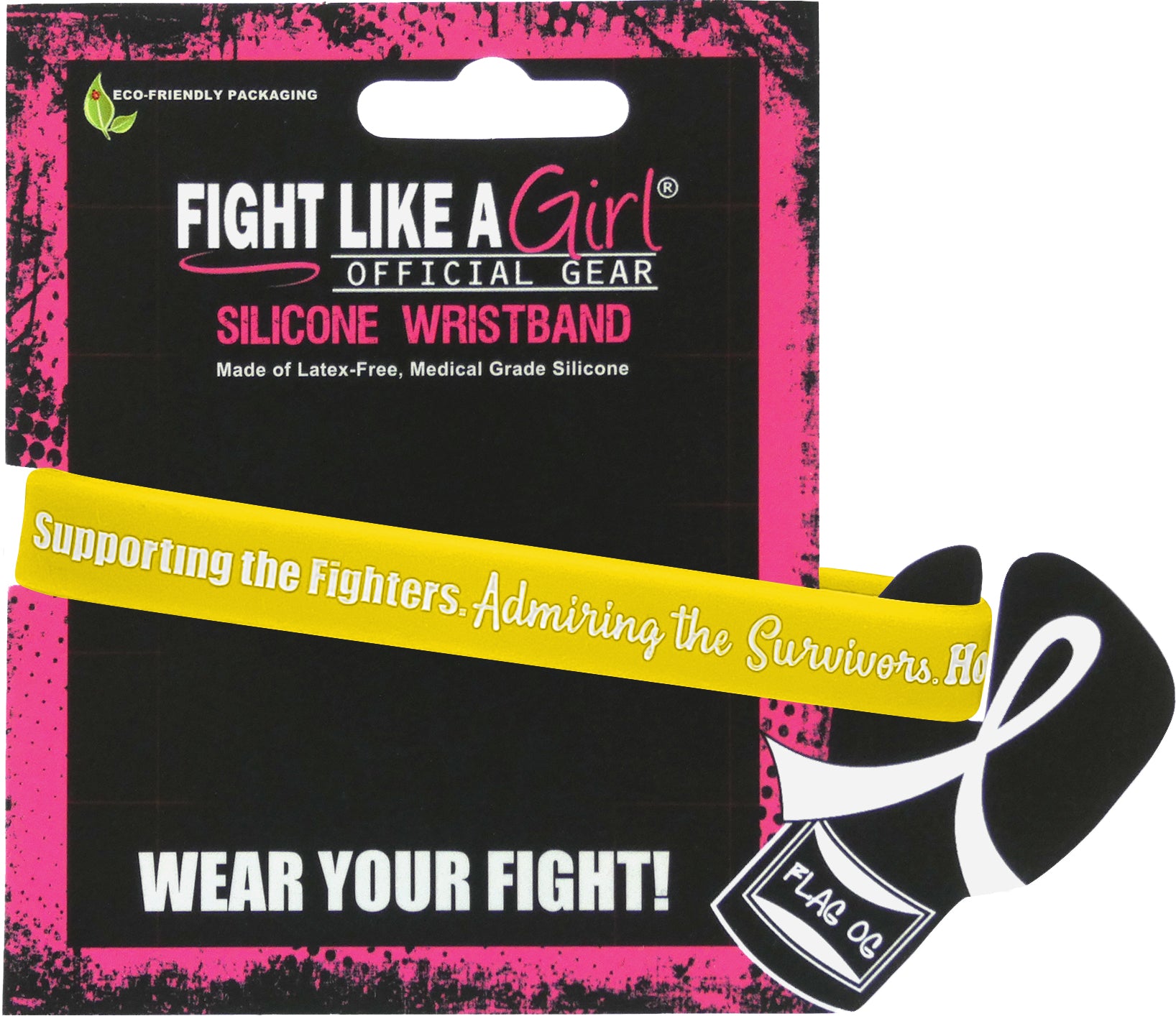 Supporting Admiring Honoring Silicone Wristband - Yellow