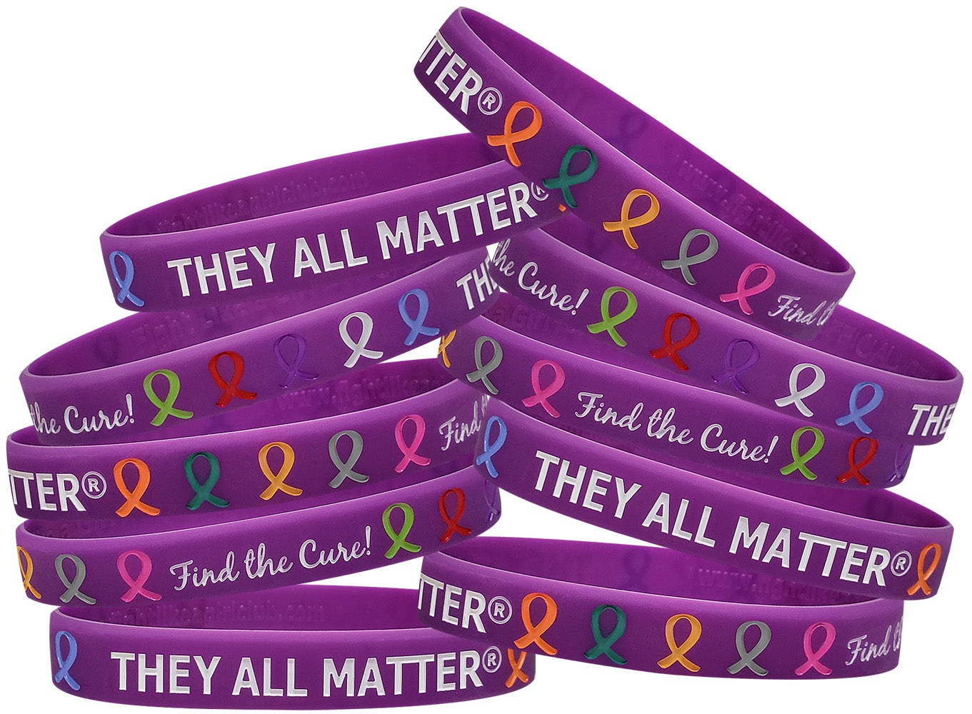 They All Matter Silicone Wristband - Blackberry