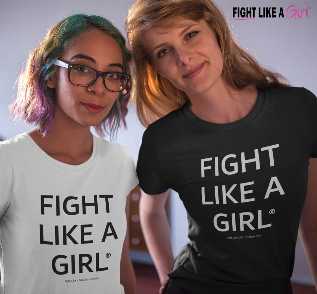 "Fight Like a Girl Statements" Ladies' T-Shirt - Black Frost