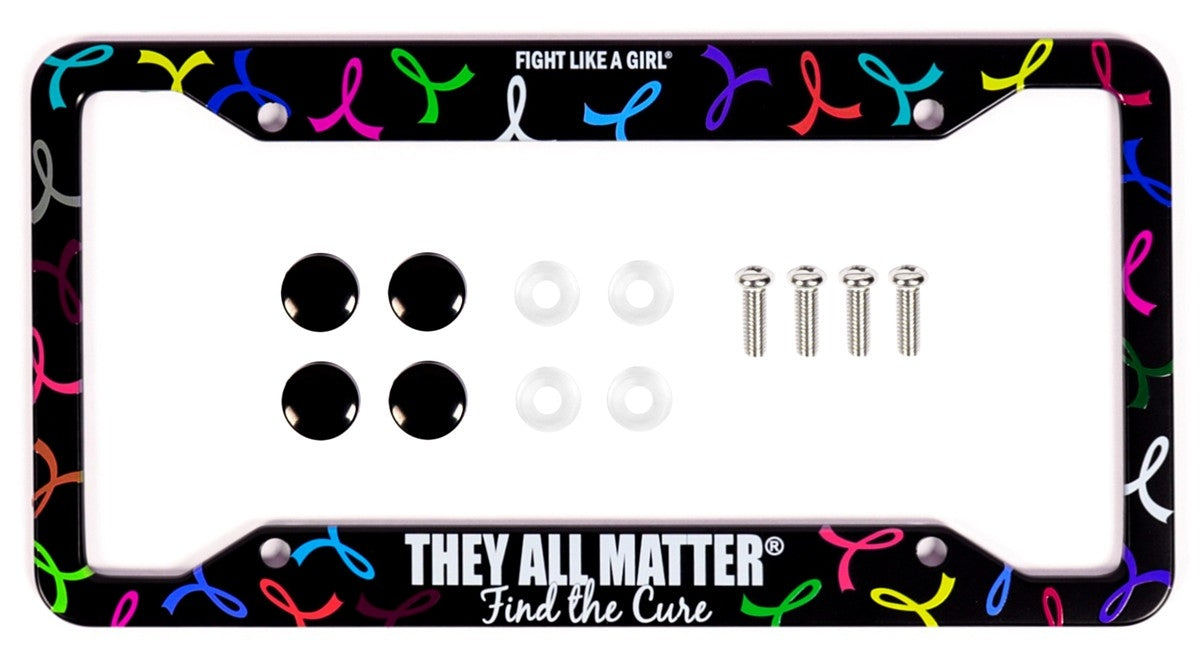 "They All Matter" License Plate Frame - Black Aluminum