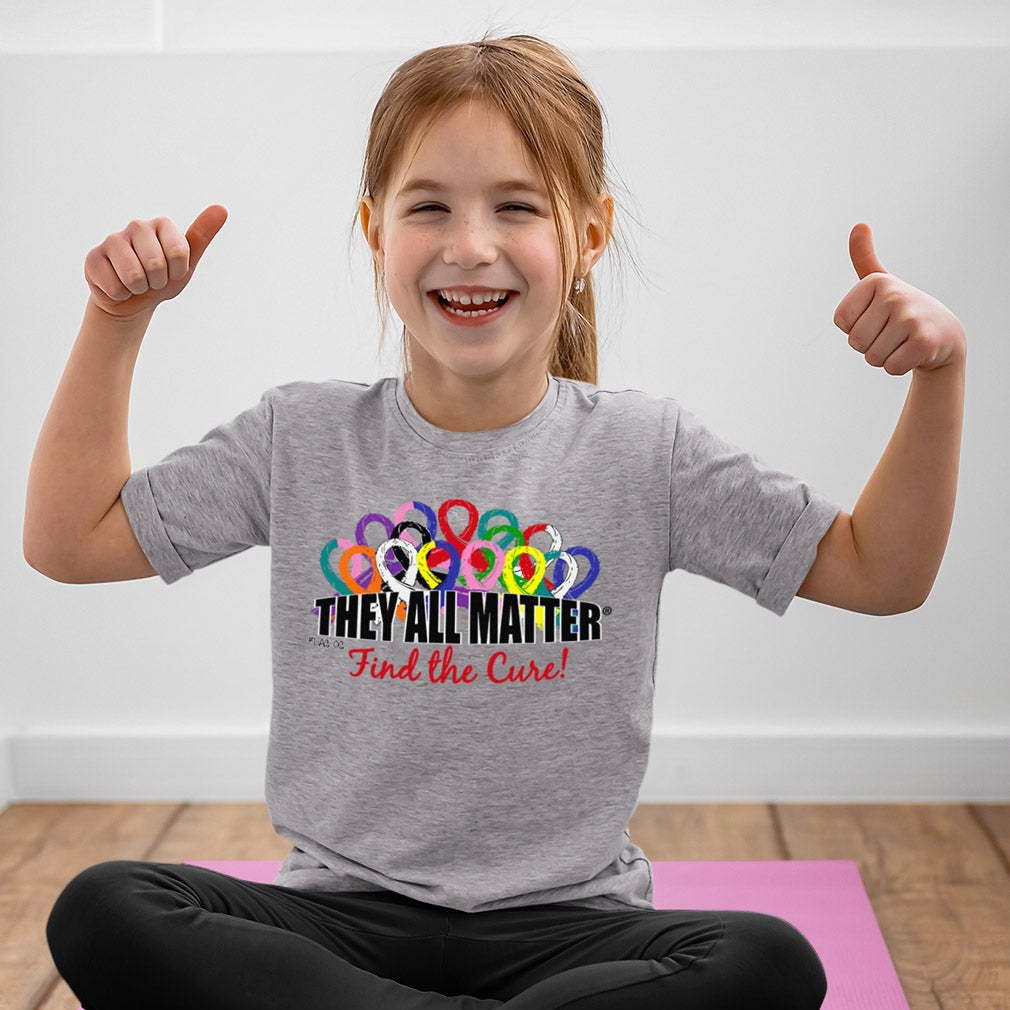 "They All Matter" Youth T-Shirt - Heather Grey