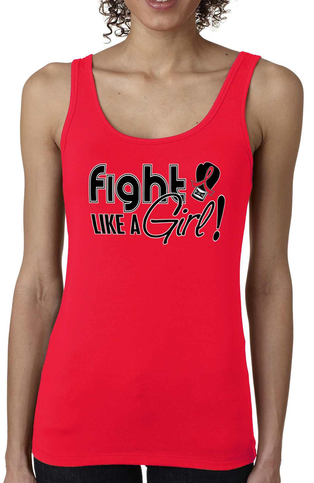 Fight Like a Girl Signature Women's Stretch Tank Top - Red