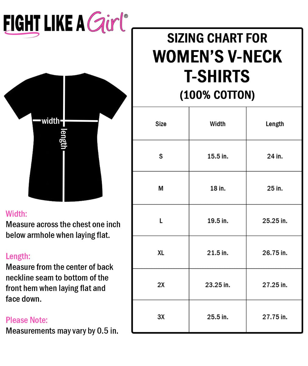 Fight Like a Girl Side Wrap Women's V-Neck T-Shirt - Black w/ Teal