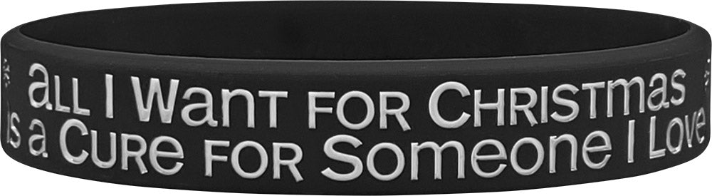"All I Want for Christmas" Silicone Wristband - Black 