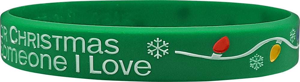 All I Want for Christmas Silicone Wristband - Green