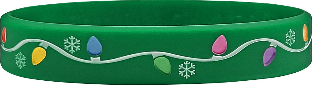 All I Want for Christmas Silicone Wristband - Green