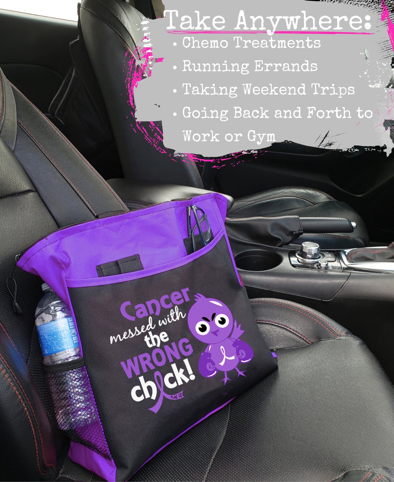 Wrong Chick Dakota Tote Bag - Black w/ Purple
