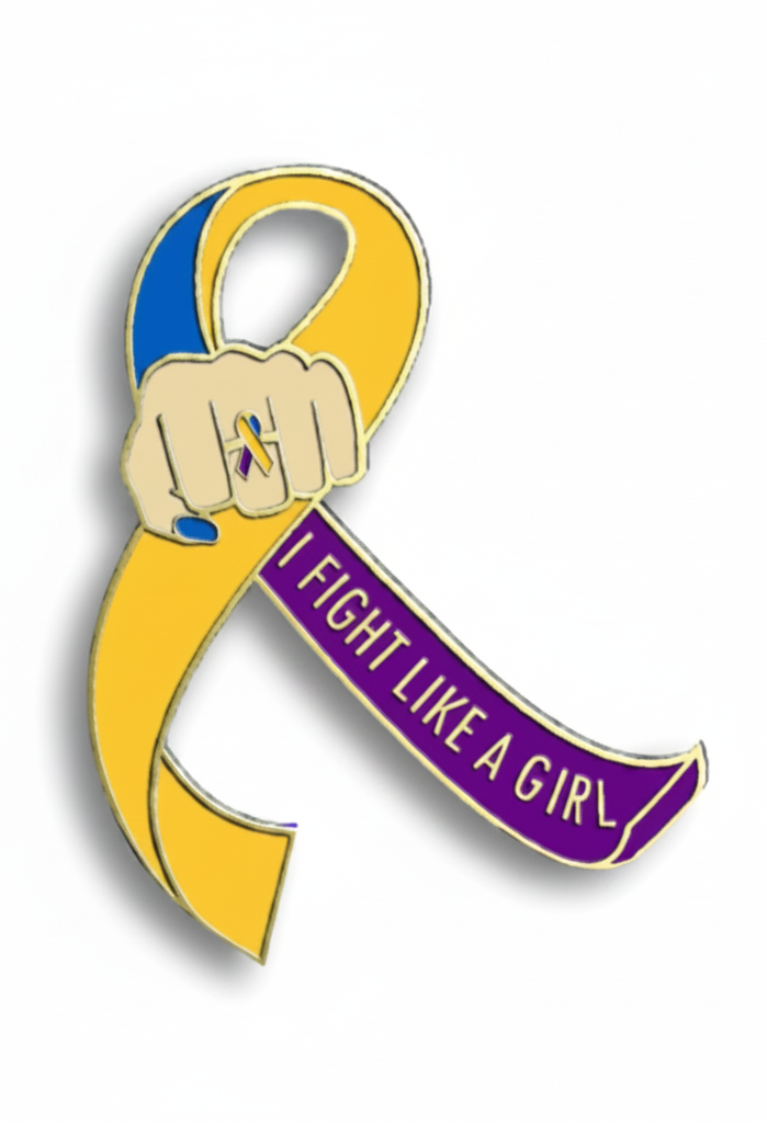 Bladder Cancer Pin Fight Like a Girl Lapel Pins - Bladder Cancer