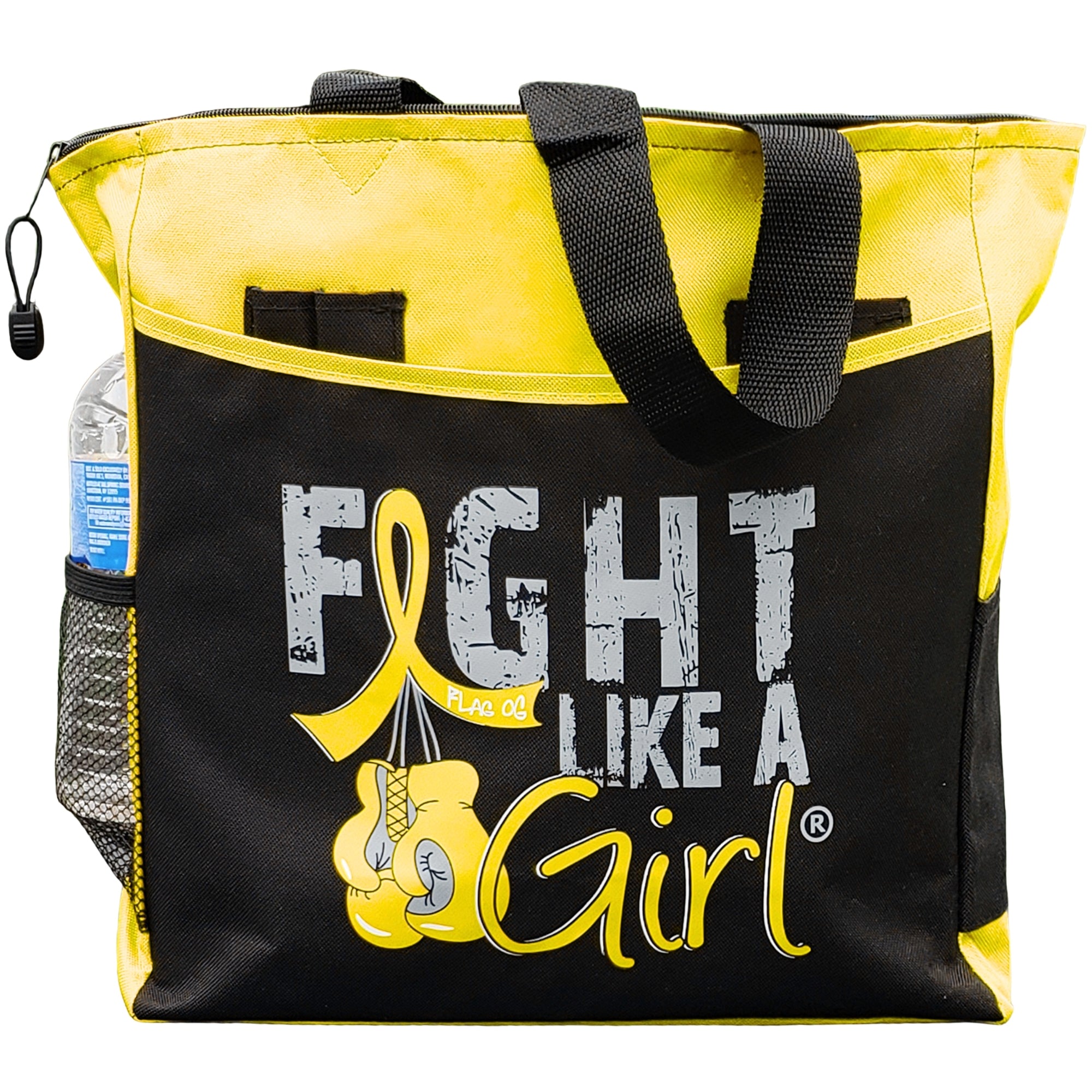 Fight Like a Girl Knockout Dakota Tote Bag - Black w/ Yellow